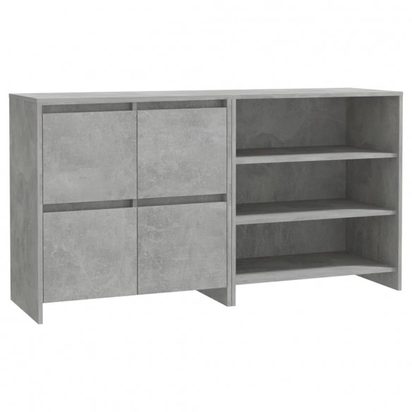 Buffets 2 pcs Gris béton Bois d'ingénierie