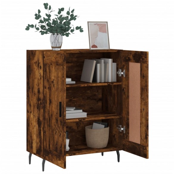 Buffet chêne fumé 69,5x34x90 cm bois d'ingénierie