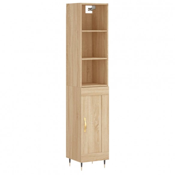 Buffet haut Chêne sonoma 34,5x34x180 cm Bois d'ingénierie