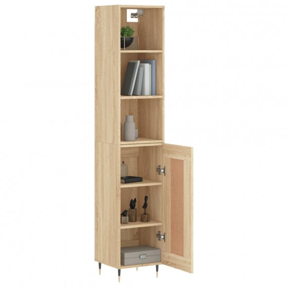 Buffet haut Chêne sonoma 34,5x34x180 cm Bois d'ingénierie