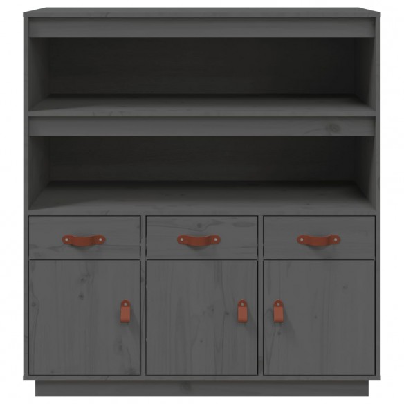 Buffet haut Gris 100x40x108,5 cm Bois massif de pin