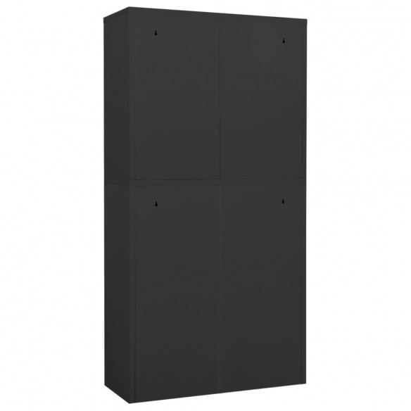 Armoire de bureau Anthracite 90x40x180 cm Acier et verre trempé