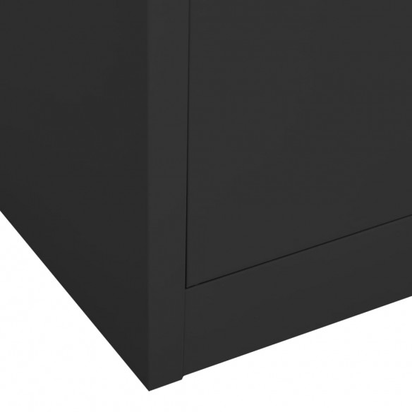 Armoire de bureau Anthracite 90x40x180 cm Acier et verre trempé