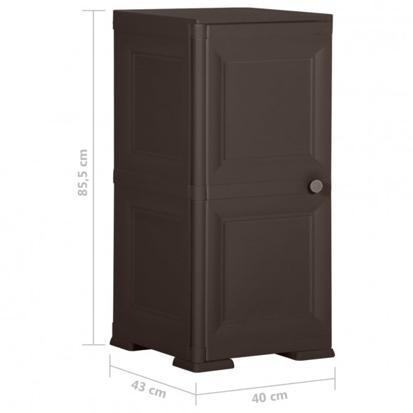 Armoire en plastique 40x43x85,5 cm Design de bois Marron