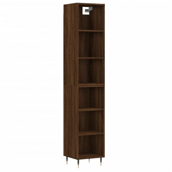 Buffet haut Chêne marron 34,5x32,5x180 cm Bois d'ingénierie