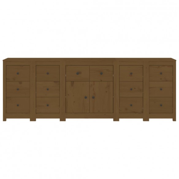 Buffet Marron miel 230x35x80 cm Bois massif de pin