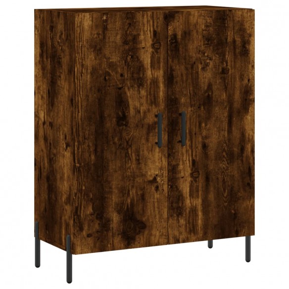 Buffet haut Chêne fumé 69,5x34x180 cm Bois d'ingénierie