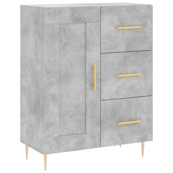 Buffet gris béton 69,5x34x90 cm bois d'ingénierie