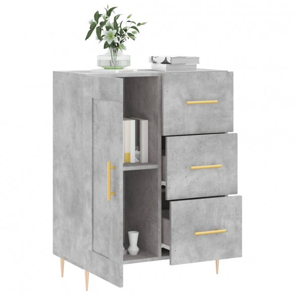 Buffet gris béton 69,5x34x90 cm bois d'ingénierie