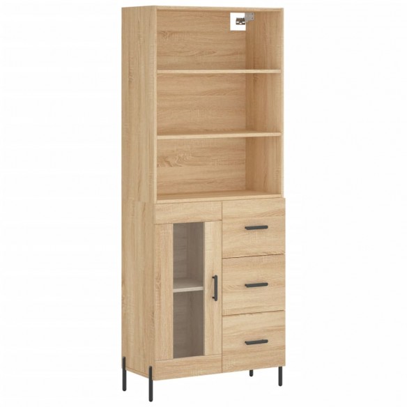 Buffet haut Chêne sonoma 69,5x34x180 cm Bois d'ingénierie