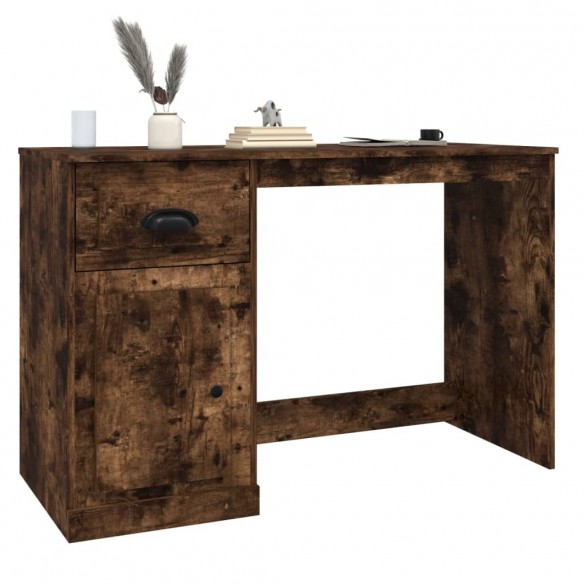 Bureau avec tiroir chêne fumé 115x50x75 cm bois d'ingénierie