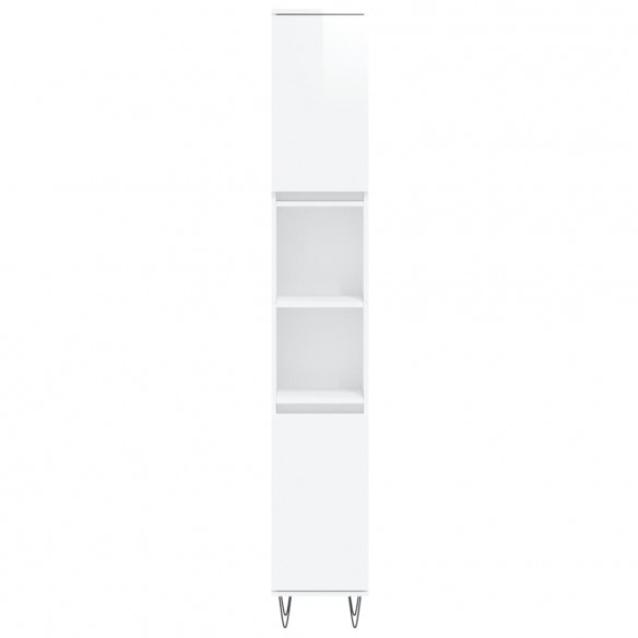 Armoire de salle de bain blanc brillant 30x30x190 cm