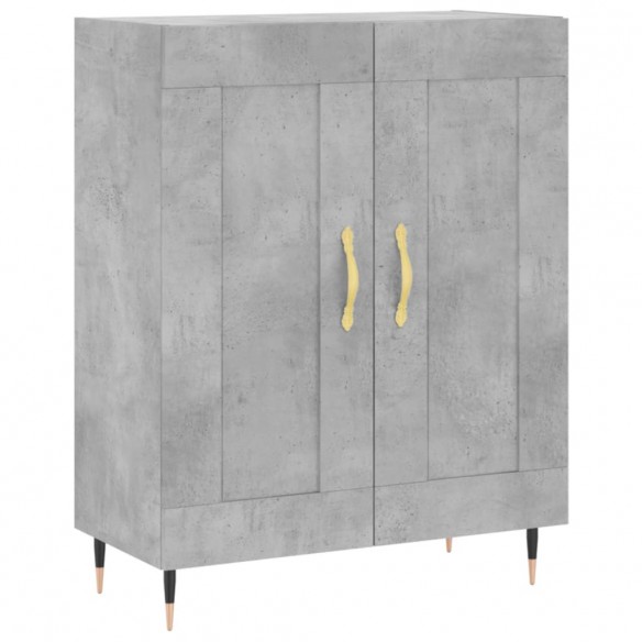 Buffet haut Gris béton 69,5x34x180 cm Bois d'ingénierie