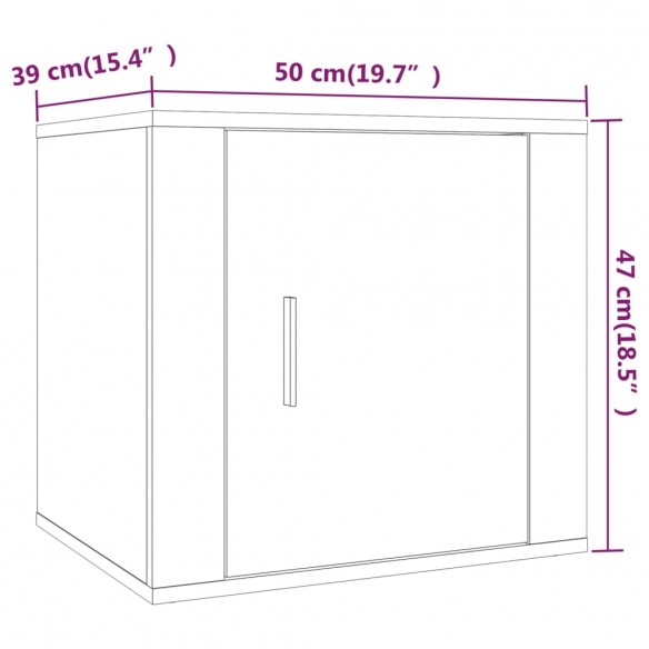 Table de chevet Blanc 50x39x47 cm