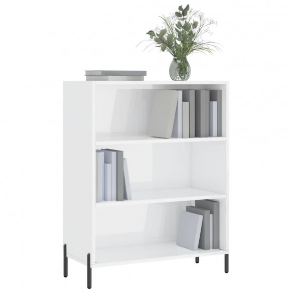 Armoire à étagères blanc brillant 69,5x32,5x90 cm