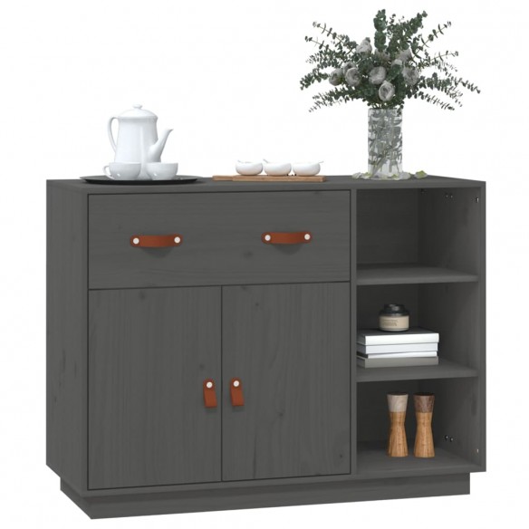 Buffet Gris 98,5x40x75 cm Bois massif de pin