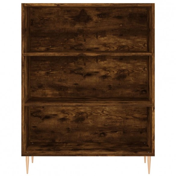 Buffet haut Chêne fumé 69,5x34x180 cm Bois d'ingénierie