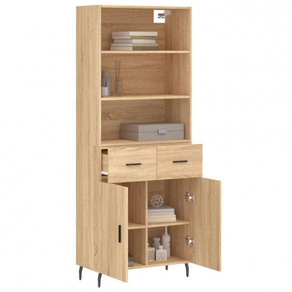 Buffet haut Chêne sonoma 69,5x34x180 cm Bois d'ingénierie