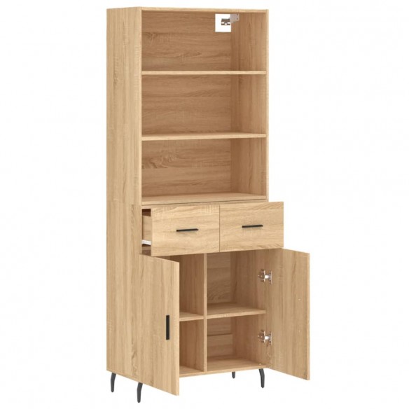 Buffet haut Chêne sonoma 69,5x34x180 cm Bois d'ingénierie