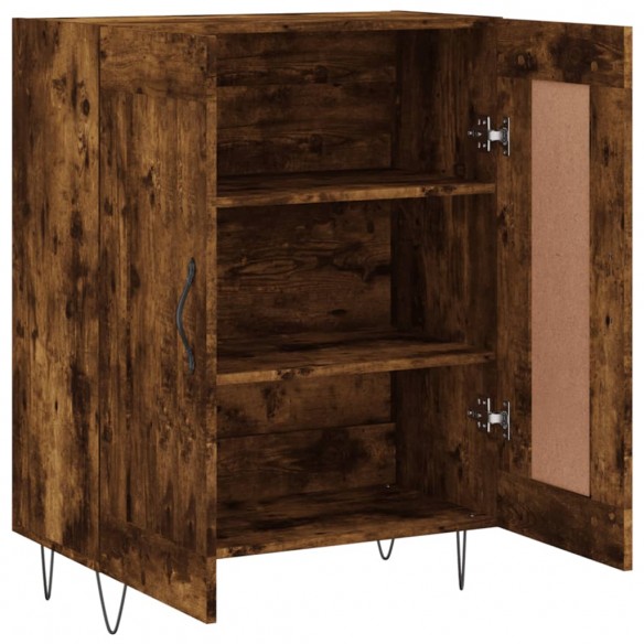 Buffet chêne fumé 69,5x34x90 cm bois d'ingénierie