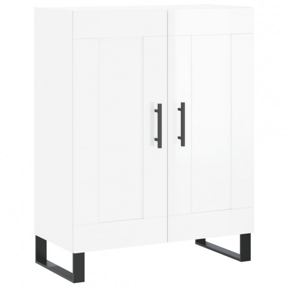 Buffet Blanc brillant 69,5x34x90 cm Bois d'ingénierie