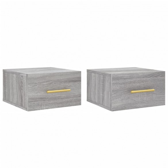 Tables de chevet murales 2 pcs sonoma gris 35x35x20 cm