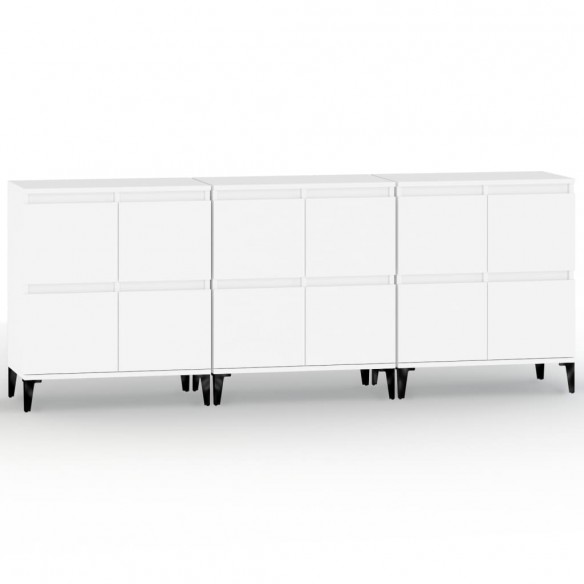 Buffets 3 pcs blanc 60x35x70 cm bois d'ingénierie