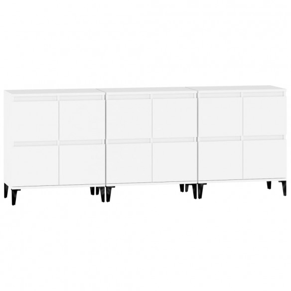 Buffets 3 pcs blanc 60x35x70 cm bois d'ingénierie