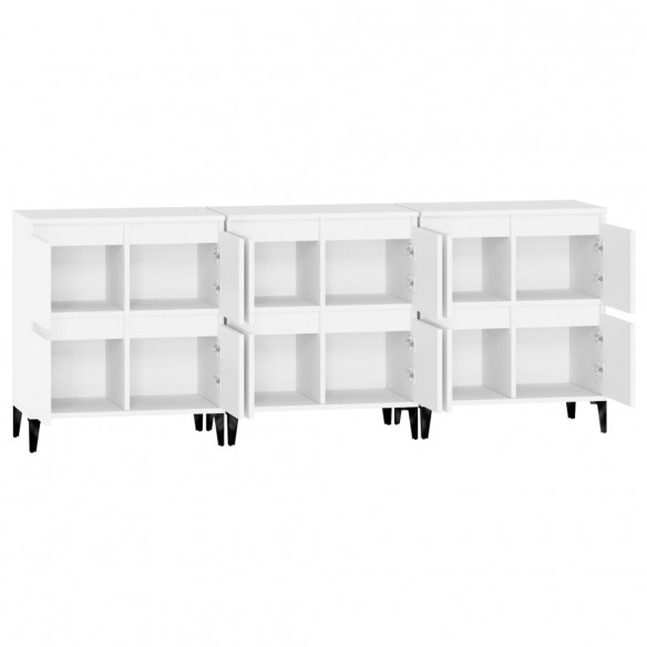 Buffets 3 pcs blanc 60x35x70 cm bois d'ingénierie