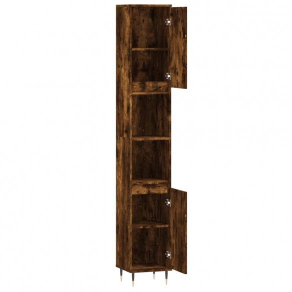 Armoire de bain chêne fumé 30x30x190 cm bois d'ingénierie