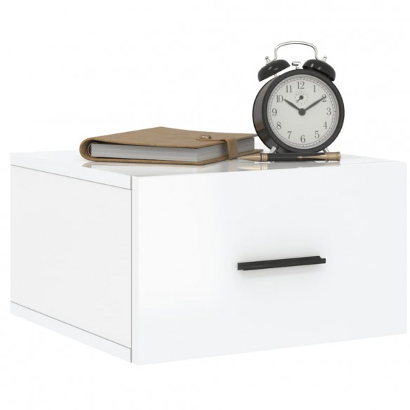 Tables de chevet murales 2 pcs blanc brillant 35x35x20 cm