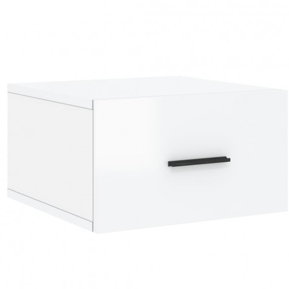 Tables de chevet murales 2 pcs blanc brillant 35x35x20 cm