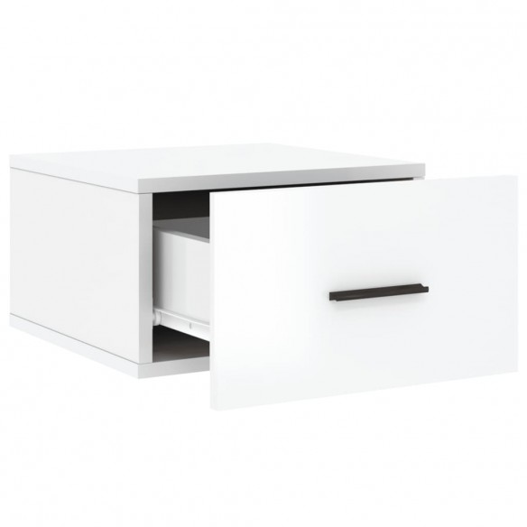 Tables de chevet murales 2 pcs blanc brillant 35x35x20 cm