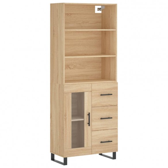 Buffet haut Chêne sonoma 69,5x34x180 cm Bois d'ingénierie