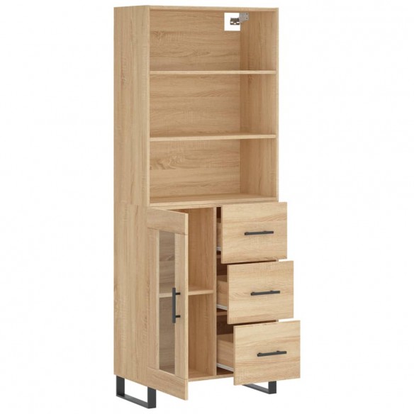 Buffet haut Chêne sonoma 69,5x34x180 cm Bois d'ingénierie