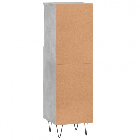 Armoire de salle de bain gris béton 30x30x100 cm