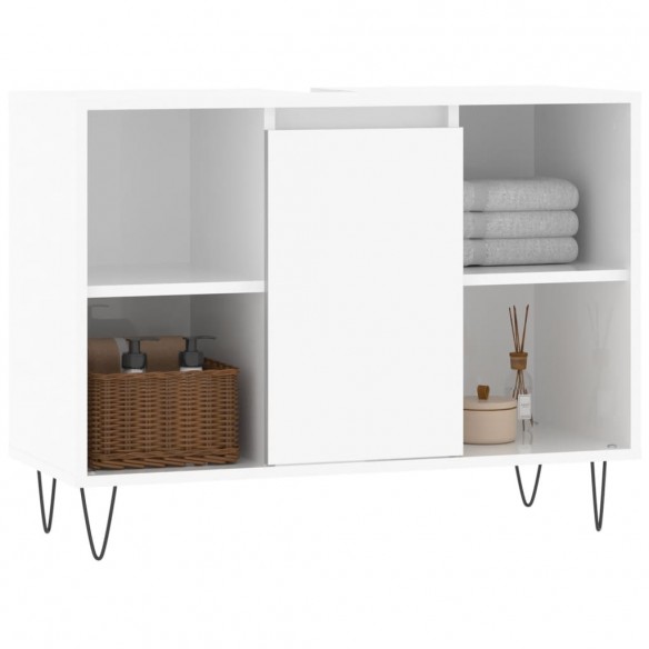 Armoire de salle de bain blanc brillant 80x33x60 cm