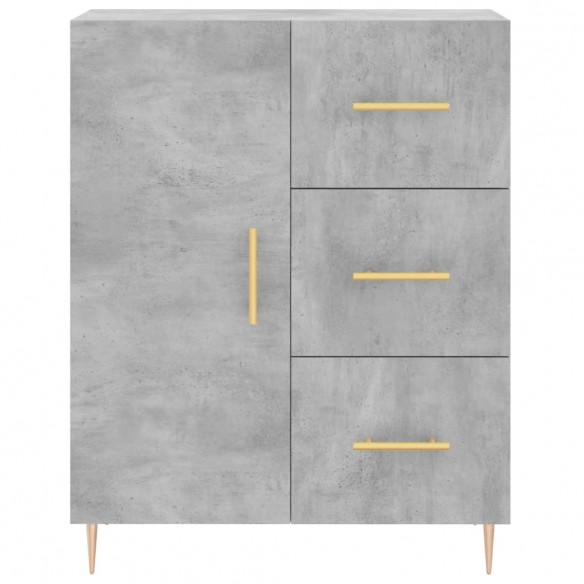 Buffet haut Gris béton 69,5x34x180 cm Bois d'ingénierie