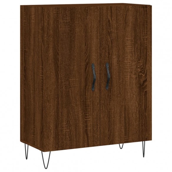 Buffet chêne marron 69,5x34x90 cm bois d'ingénierie