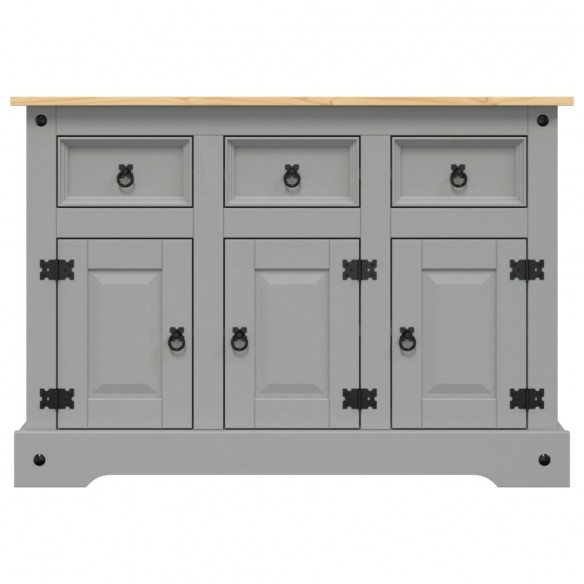 Buffet Corona gris 112x43x78 cm bois massif pin mexicain