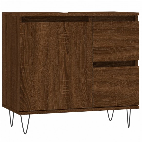 Armoire de bain chêne marron 65x33x60 cm bois d'ingénierie