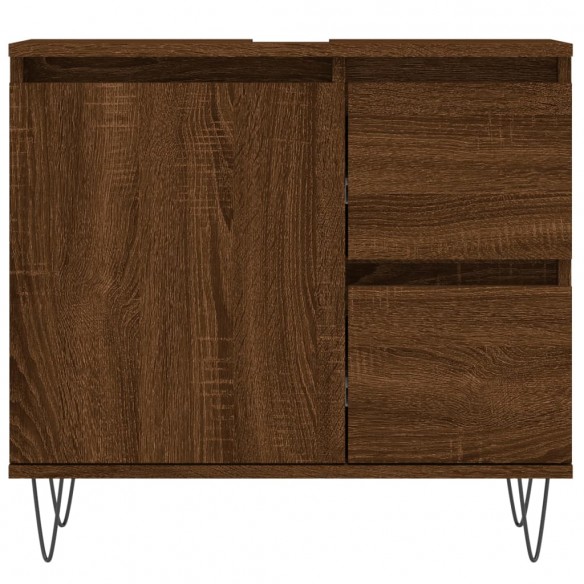 Armoire de bain chêne marron 65x33x60 cm bois d'ingénierie