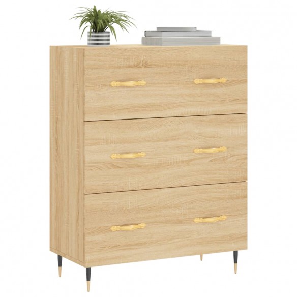 Buffet chêne sonoma 69,5x34x90 cm bois d'ingénierie