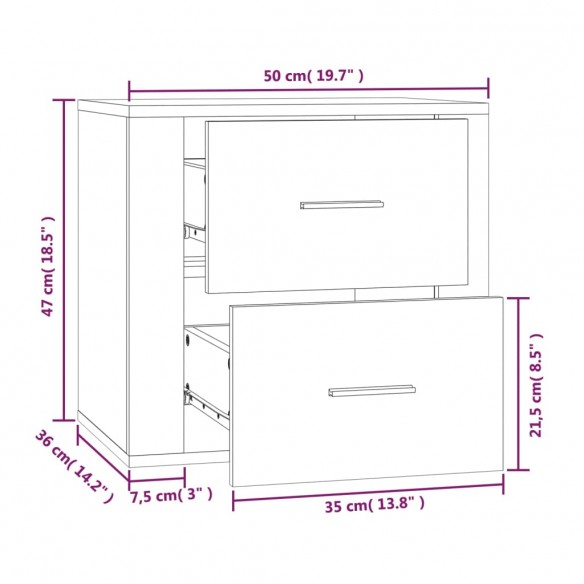 Table de chevet murale Blanc 50x36x47 cm