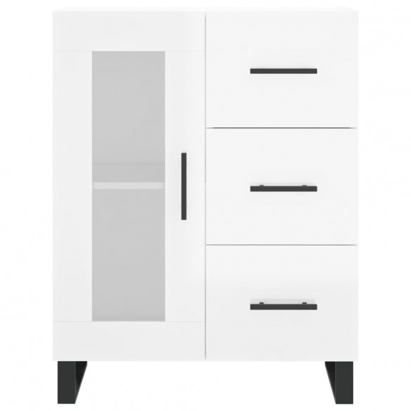 Buffet Blanc brillant 69,5x34x90 cm Bois d'ingénierie