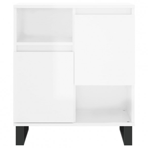 Buffets 2 pcs blanc brillant bois d'ingénierie