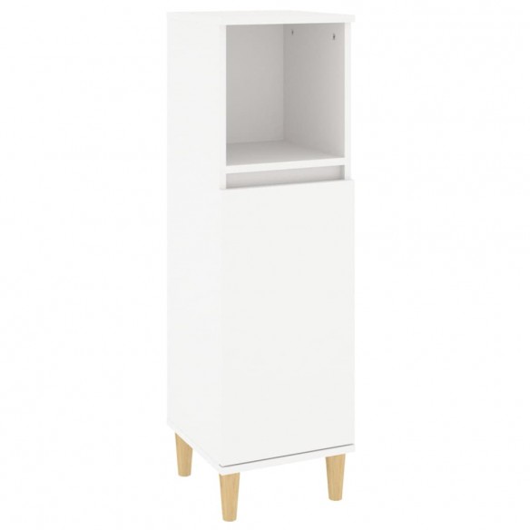 Armoire de salle de bain blanc 30x30x100 cm bois d'ingénierie