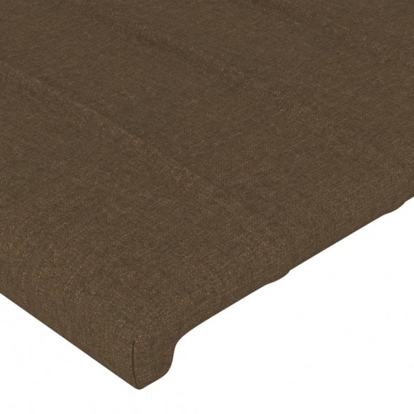 Tête de lit avec oreilles Marron foncé 93x23x78/88 cm Tissu