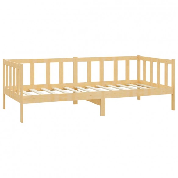 Lit de repos avec matelas 90x200 cm Bois de pin massif