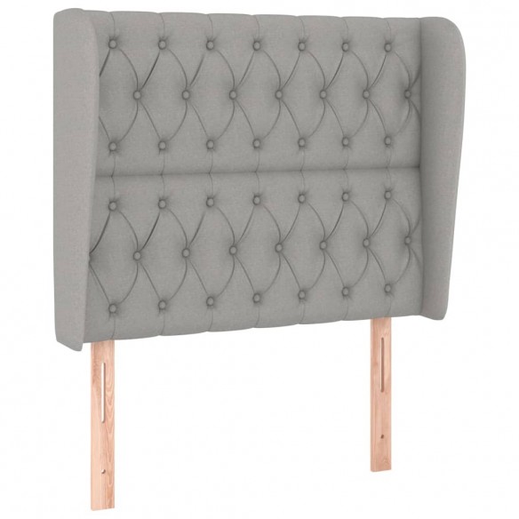 Tête de lit avec oreilles Gris clair 103x23x118/128 cm Tissu